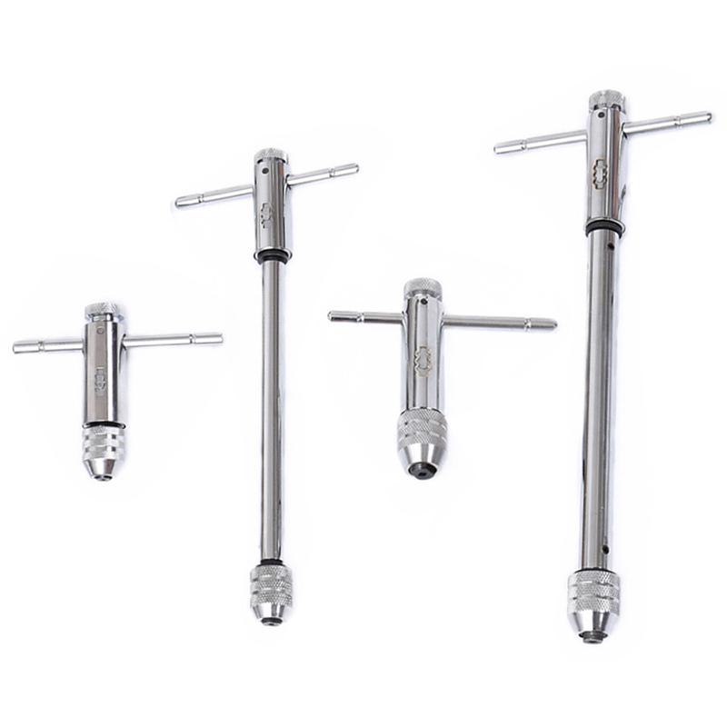 1pc Adjustable T-Handle Ratchet Tap Reamer Hand Manual Holder Wrench M3-M8 M5-M12 Hand Tap Wrench Thread Tapping Tool