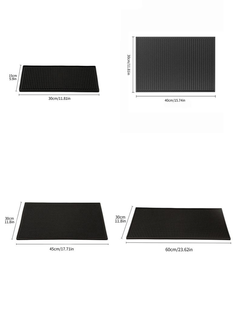 Leeseph PVC Coasters Dish Drying Mat Bar Service Mat Minimalist Rectangle Dish Drainer Mat Bartender Countertop Accessories