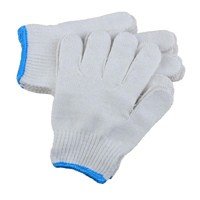 Men's Durable White Cotton Nylon Work Gloves for Construction