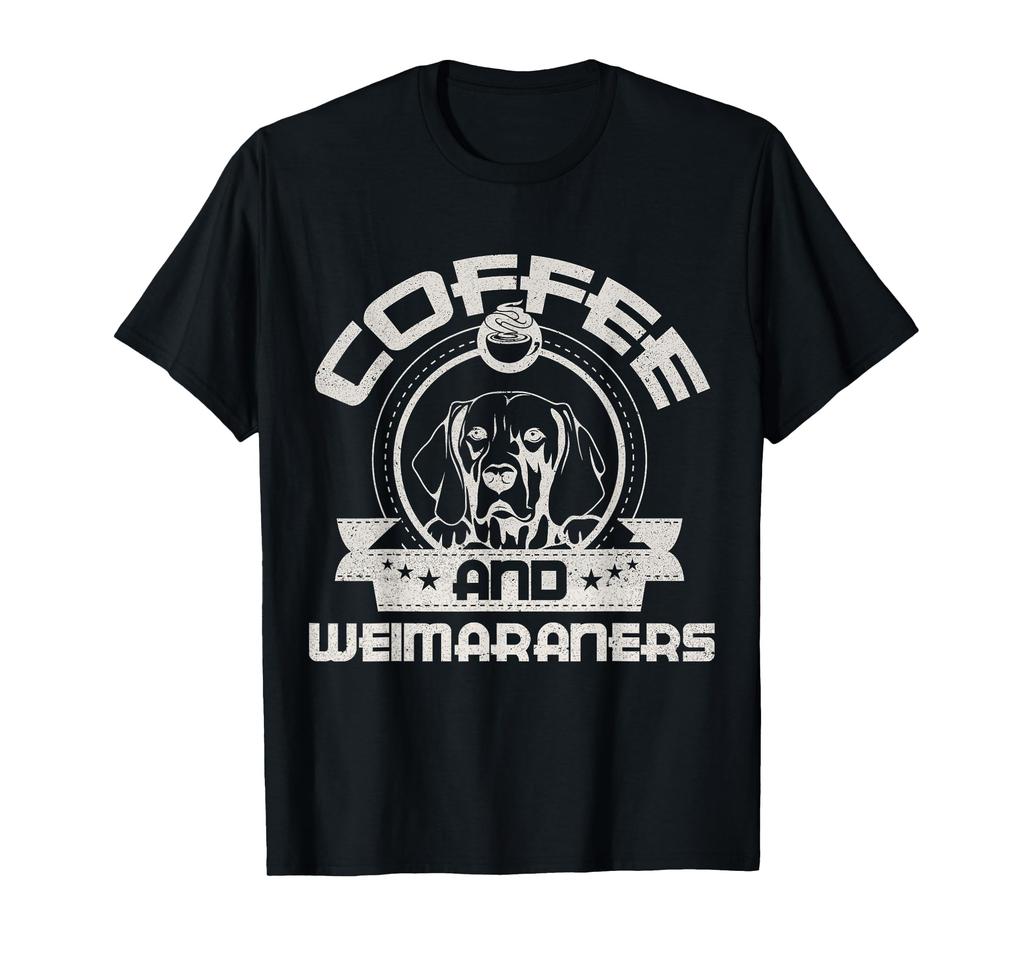 Coffee and Weimaraner Coffee Drinking Dog Owner Lover T-Shirt