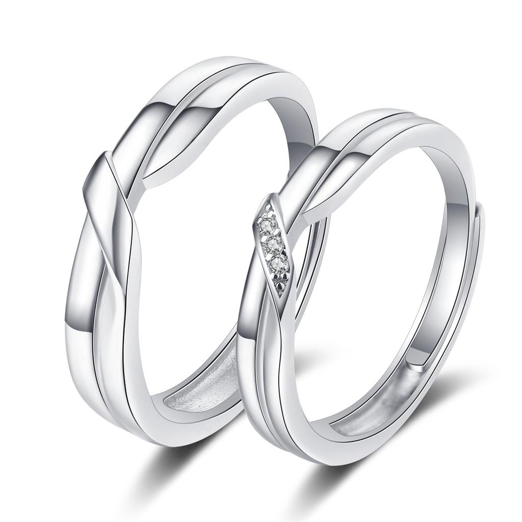 S/Set Copper Plated Crown Square Couple Rings For Women Men Punk Forever Endless Love Wedding Ring Valentine'S Day Jewelry