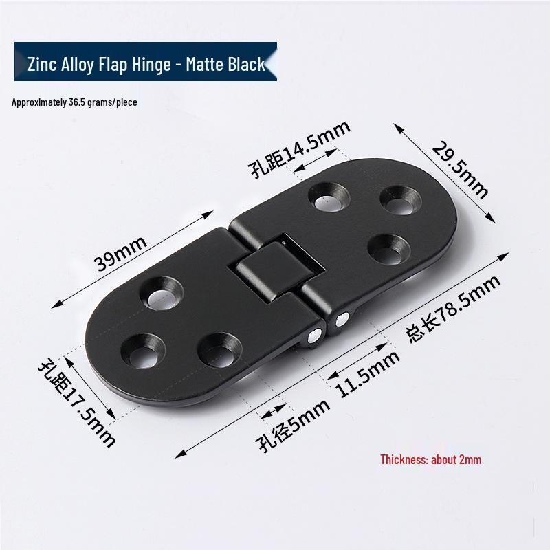 Zinc Alloy 180° Thickened Folding Drop Leaf Hinge for Tabletops