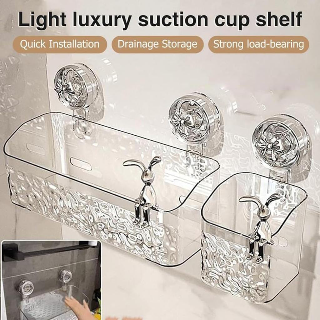 Bathroom Suction Cups Shelves Hole-free Wall Mounted Nail-free Storage Rack Restroom Toilet Bath Table Sanitary Room Supplies