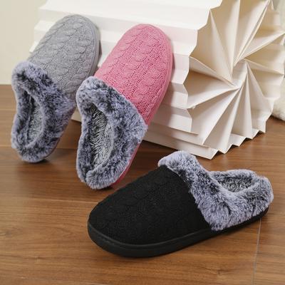 Shoes for Women Winter Warm Plush House Slippers Men Couples Indoor Non-slip Casual Ladies Soft Memory Foam Bedroom Shoes