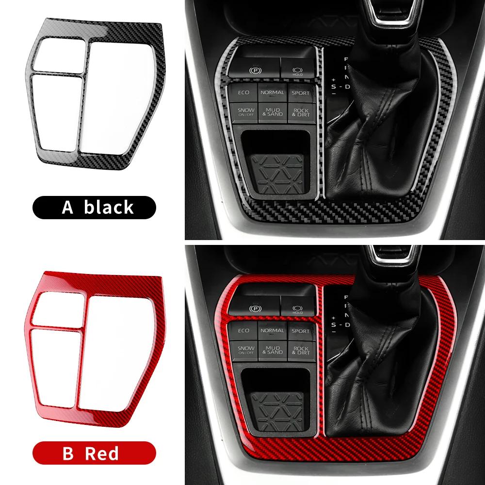 Für Toyota RAV4 XA50 2019 2020 2021 2022 2023 2024 2025 Echter Weicher Kohlefaser Aufkleber LHD RHD Auto Schalthebel Panel Zubehör