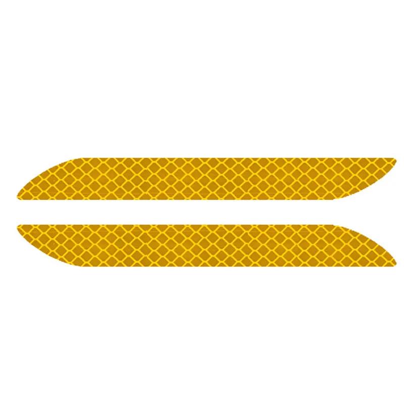 2pcs Car Styling Safety Warning Stickers Decorative Reflective Tape Bumper Door Leaf Board Driving Safety Mark Reflective Tape
