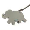 HERMES Animal Chain Bag Charm Key Holder Leather gray/blue