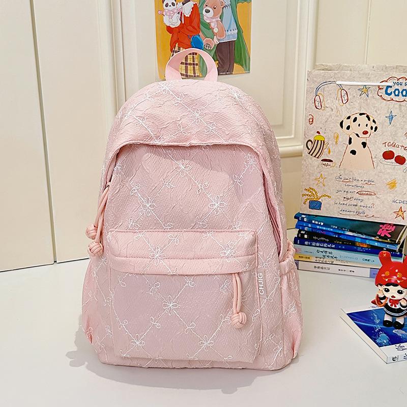 Girls backpack dopamine candy color junior high school students light shopping travel large capacity backpack
