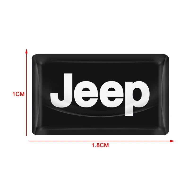 10 PCS 3D Steering Wheel Car Logo Badges Stickers for Jeep Wrangler JK Renegade Compass d Grand Cherokee Gladiator Accessori