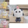 Fluffy Plush Cartoon Keychain Backpack Charm Cute Key Ring For Girls And Kids