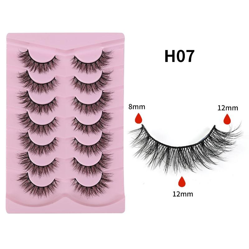 Seven Pairs of 5D Thick False Eyelashes, Natural Messy Eyelashes, Light and Unburdened, Self-grafted False Eyelashes