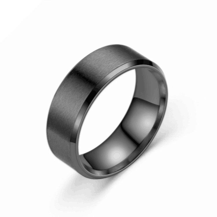 Cross-border European and American popular, titanium steel matte ring, plain stainless steel men's ring ring, Amazon jewelry wholesale