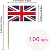 United Kingdom UK British Toothpick Flag Union Jack National Small Mini Cocktail Fruit Cupcakes Toppers Food Stick Flags Decorations,100 Pack
