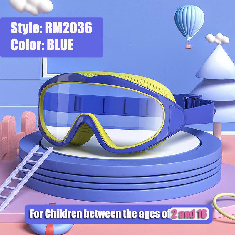 Kids Children's Swimming Goggles Boys and Girls Protective Swimming Glasses Waterproof Anti-fog Large Frame Swimming Goggles