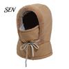 Thickened Winter Headwear Unisex Windproof Balaclava, Ski Mask Neck Warmer, Face Full Coverage Headgear Fleece Lined Hat for Men Women Skiing Cycling
