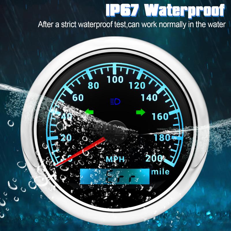 85mm GPS Speedometer Waterproof Anti-fogging LCD Display Speed Gauge Less Power Consumption Longer Life Car Boat Speedometer