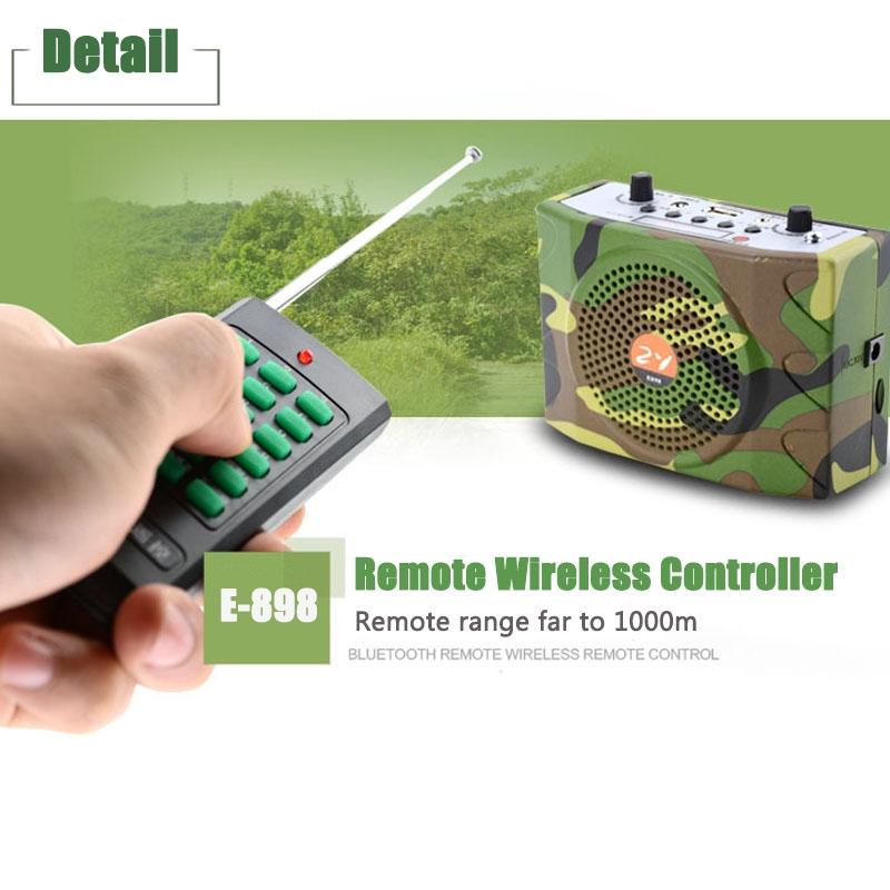 38W 10V DC Portable Wireless Amplifier Teaching Speaker FM Radio USB Hunting Decoys Loud Speaker Bird Caller MP3 Remote Control