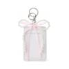 Stylish INS Style Cute Photocard Holder Decorative Pearl Bow Girls Photocard Case Soft PU Protective Photos Bag Charm Keychain