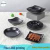 Black Matte Melamine Drop-Resistant Snack and Sauce Plate for BBQ and Hot Pot