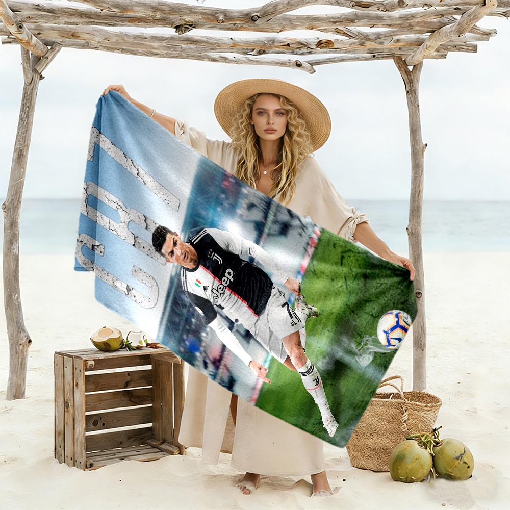 Cr7 Football Legend Beach Towel High Absorbency & Quick-Dry Comfortable Lightweight Perfect for Traveling Yoga Camping and Swimming