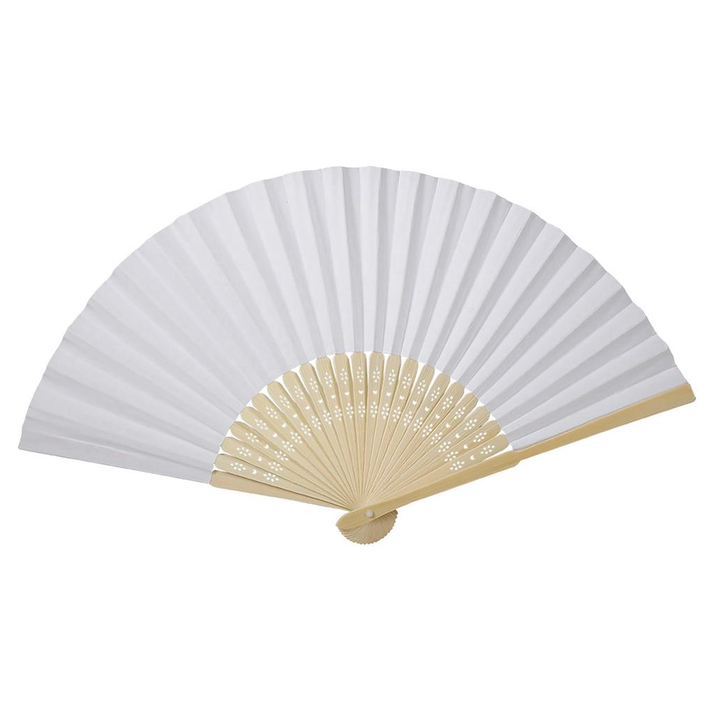 Various Colors Chinese Folding Bamboo Ribs Fan DIY Blank Paper Fan Wedding Shower Party Decor