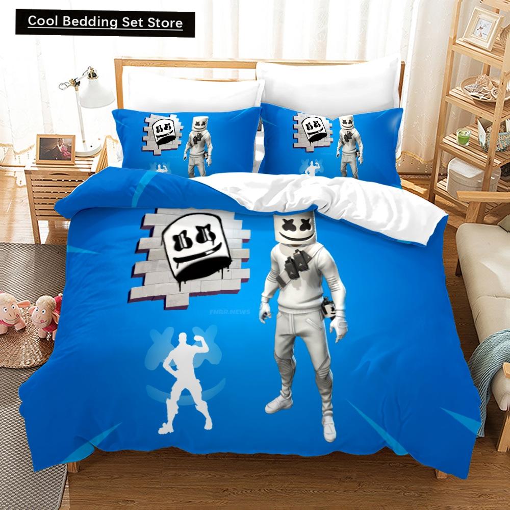 Neues 3-teiliges einseitig bedrucktes Serien-DJ-Digitaldruck-Bettbezug-Bettwäscheset Bequemes atmungsaktives Laken Bettdecke Bettset