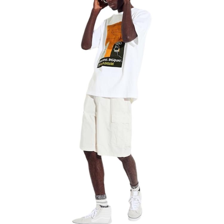Uniqlo X Jean-Michel Basquiat Collaboration SS24 Letter Print Round Neck Short Sleeve T-Shirt Unisex Tops White 466082-00