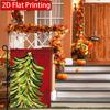 2D Flat, 2D Flat Christmas Hand Drawn Brushstrokes, Christmas Tree, Garden Flag- Outdoor Garden Flag Double-sided Home Decoration Courtyard Decoration