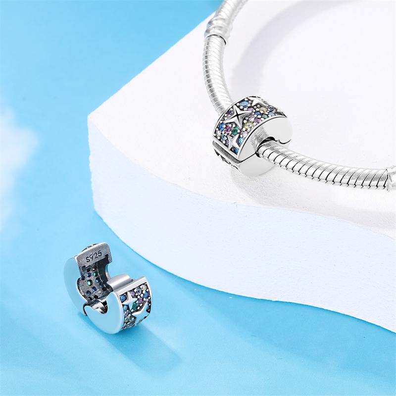 New Copper Color Stars Sun Butterfly Safety Buckle Zircon Charms Beads Fit 3Mm Original Bracelets Fine Diy Jewelry