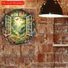 2d Flat 20*20cm Circular Wooden Sign, Retro Windowsill Garden Flower Design, Novel Hippie Decoration Sign, Suitable for Courtyards, Gardening, Offices