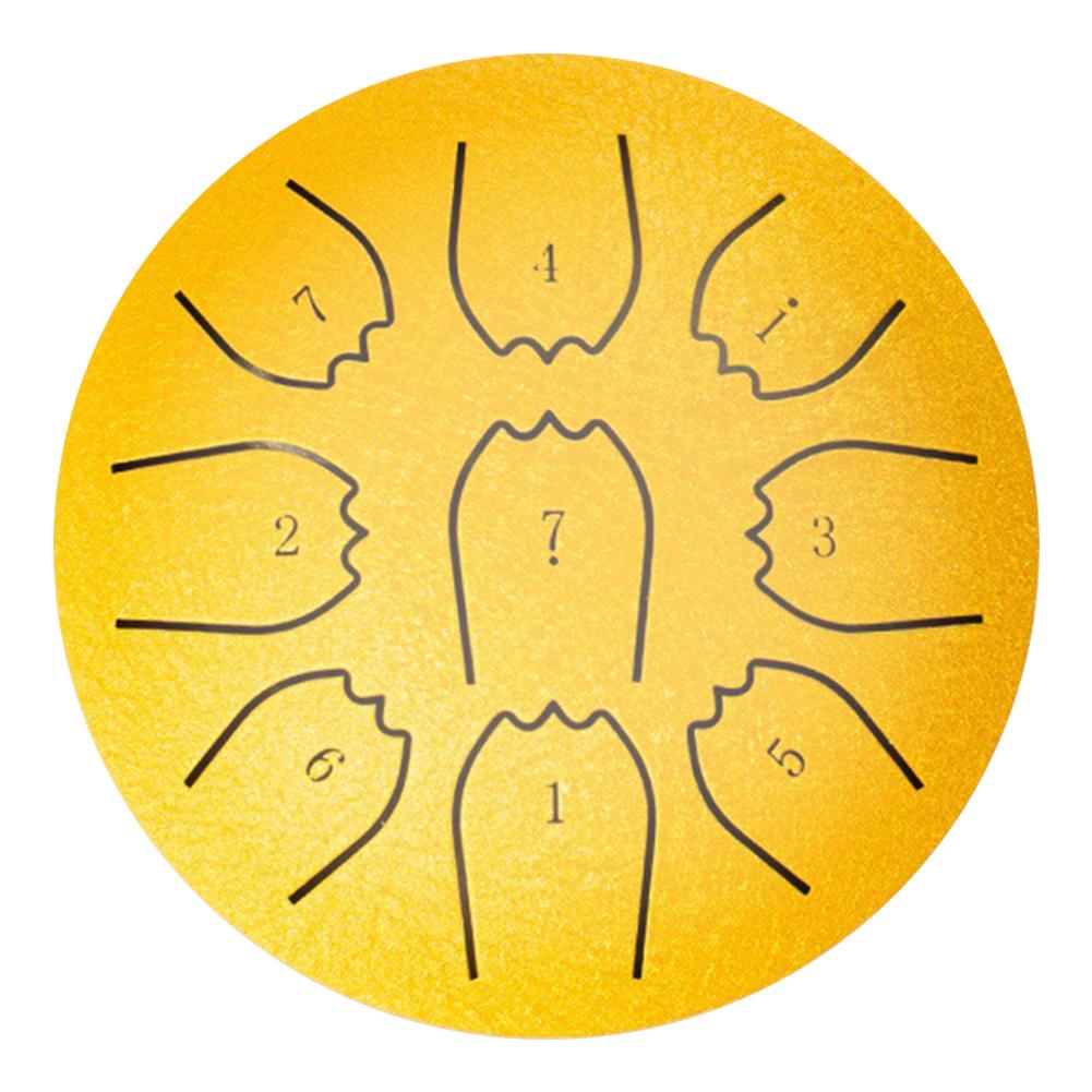 

Steel Tongue Drum 4 Inches 9 Notes Waterproof Meditation Rain Chime Ethereal Hand Pan for Meditation Yoga Musical Education золотий