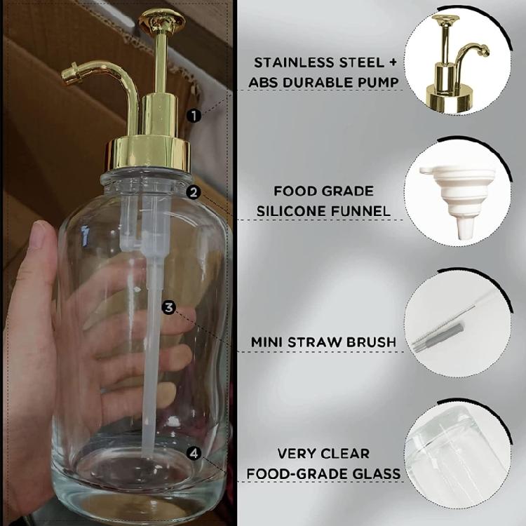 500ml Clear Glass Olive Oil Dispenser Bottles for Kitchen Bathroom Set of 2 Gift