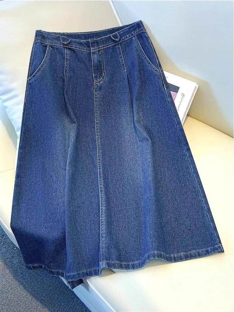 2025 New High-Waisted Slim-Fit Denim Skirt: Mid-Length, Versatile & Flattering for Petite Women