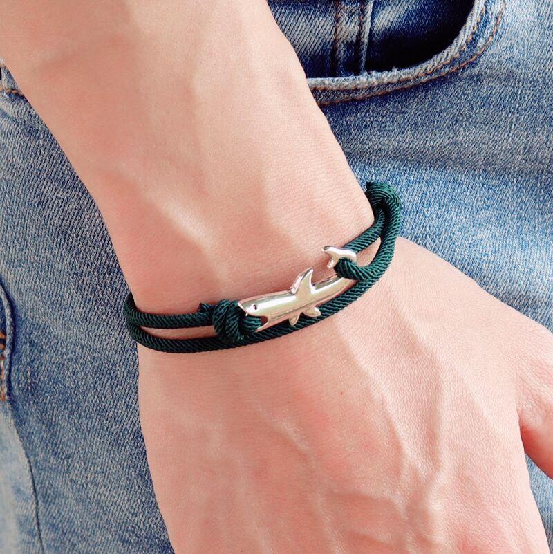 Simple Style Shark Bracelet For Men Sliding And Adjustable Rope Braslet Beach Surfing Nautical Braclet Accesorios Hombre Pulsera