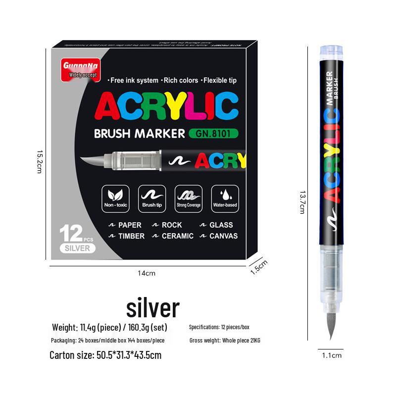 Guangna 8101 Liquid Acrylic Marker Pen, 120/240 Colors, Soft Tip for Student Art & DIY Graffiti