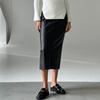 Damen Winter High-Waist Schlitz Midirock