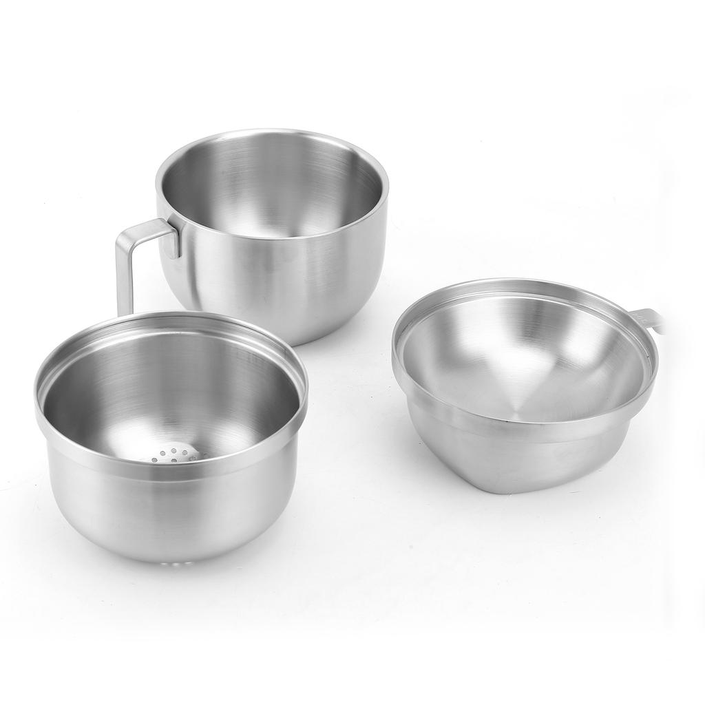 Noodle Bowl Double Layer Stainless Steel Household Soup Bowl Tableware with Cover for Home