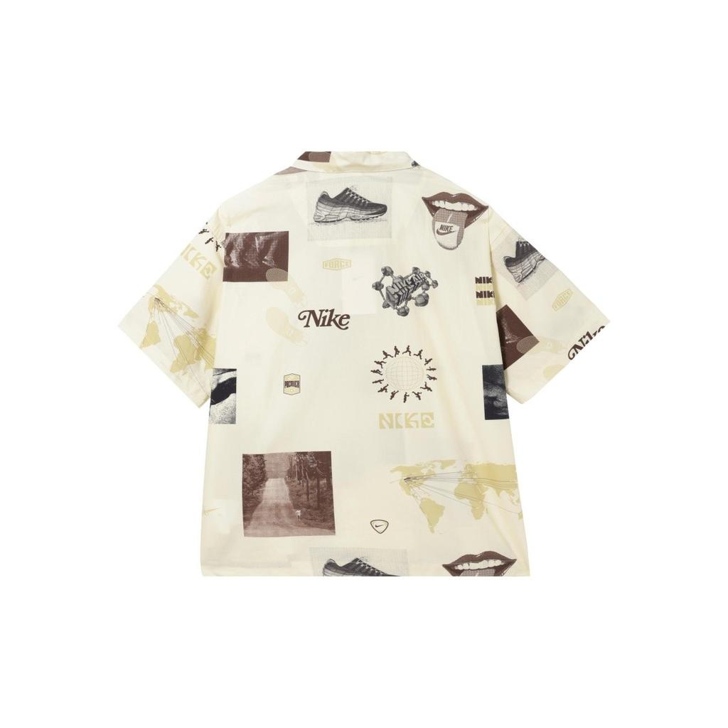 Nike Woven Print Polo Short Sleeve T-Shirt for Men in Coconut Milk Color