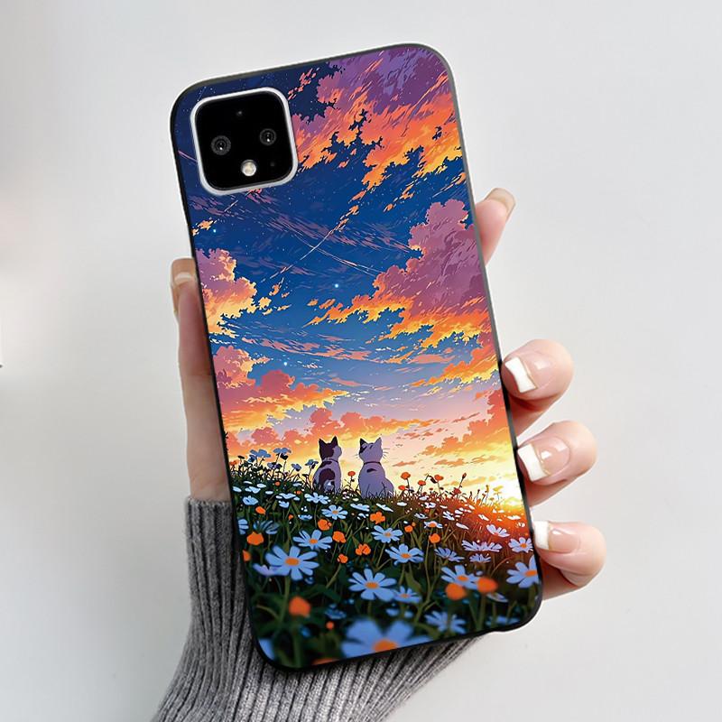 Casing For Google Pixel 4 / 4XL /4 XL Super-Thin Slim Case Aesthetic Luxury Cute Cool Boys Girls Black Matte Soft Silicone Cover