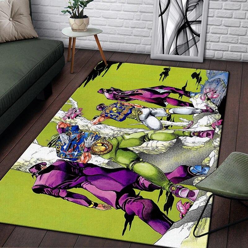 Jojo Anime Beautiful Painting Carpet for Living Room Large Area Rug Black Soft Carpet Home Decoration Mats Boho Rugs Picnic