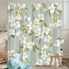 1Pc Sage Green Floral Patterned Shower Curtain, Polyester Fabric, Machine Washable, With Hooks, Suitable For Bathroom Dcor.