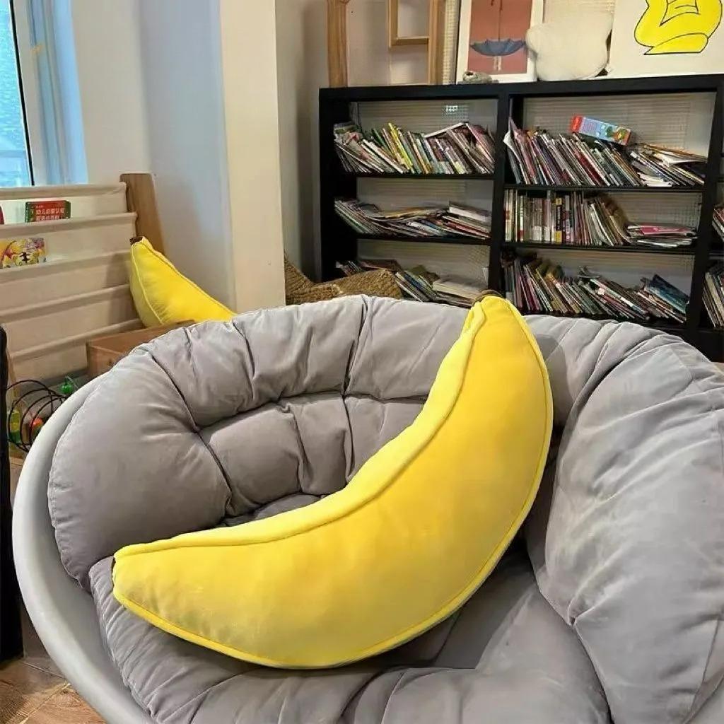 Perna Banană Creativă Moale Perna de Noptieră Bandă de Dormit Cadou de Ziua de Naștere Jucărie de Pluș Clip Picior Fată