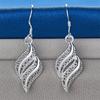 Charming 925 Sterling Silver Exquisite Hollow Feather Earrings for Women Fashion Wedding Jewelry Party Gifts