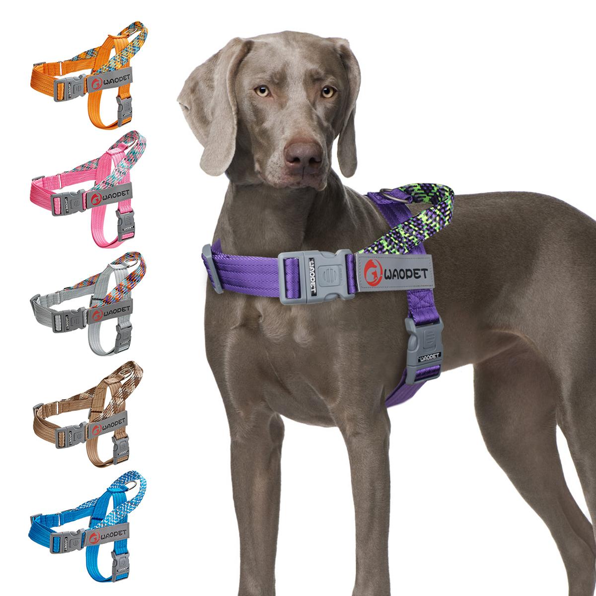 

Durable Collar Harness for Small Medium and Large Dog, Adjustable No Pull Reflective Dog Vest, Walking Harness, Fashion Design XS Bust16.5-22in