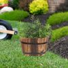 Barrel Planter Made of Wood with Drainage Hole for Garden and Balcony Use