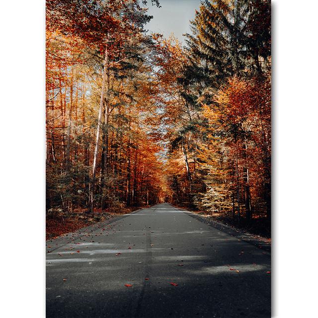 

Вертикальная доска, красивый лесной пейзаж, современная фото живопись, извилистые линии шоссе, наклейки на стену, HD печать, художественное украшение 21cm×30cm NoFrame