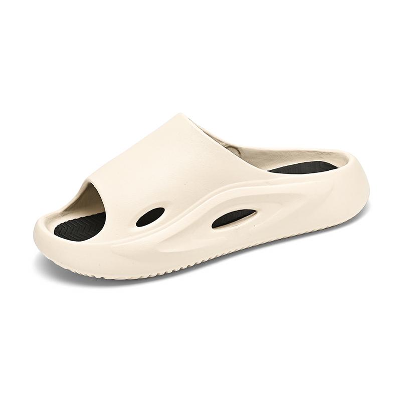 

Летние нескользящие уличные сандалии, однотонные однотонные тапочки, домашние мужские тапочки, повседневная обувь 44/45 бежевый