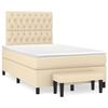 3136826 vidaXL Lit à sommier tapissier avec matelas Crème 120x200 cm Tissu