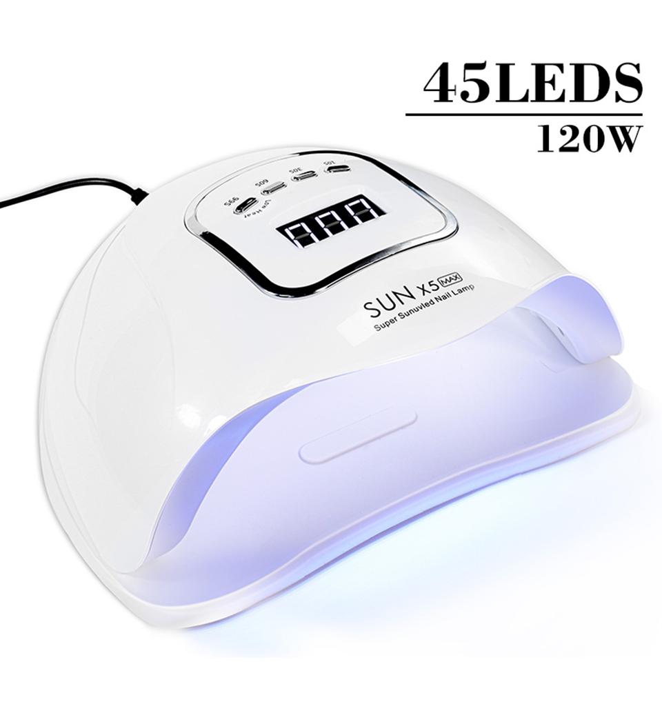 SUN X5 LED MAX lampa na manikúru 45 LED UV LED lampa na nehty na nehty vytvrzovací lak na nehty LED lampa na nehty gelové lampy na sušení nehtů