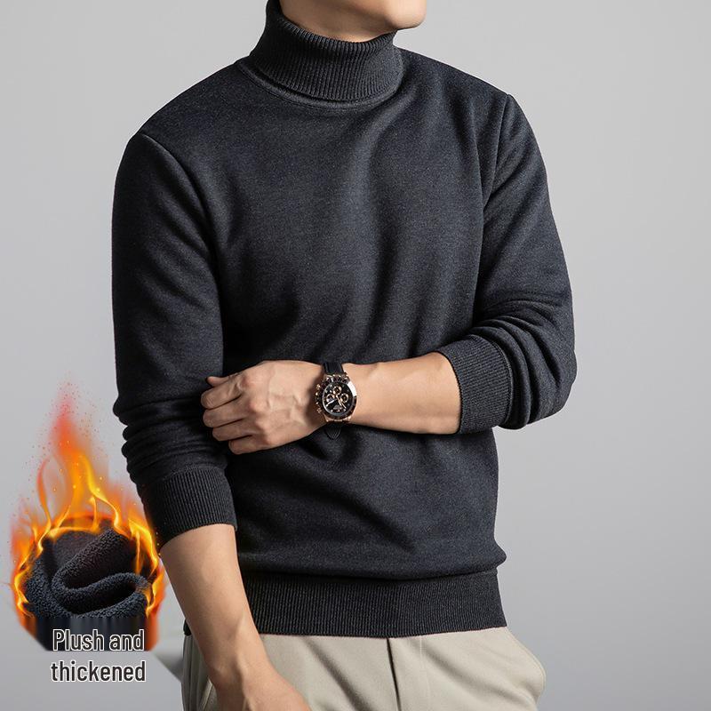 Men s Cashmere High Neck Velvet Sweater - Warm Autumn/Winter Knit Base Layer 5XL